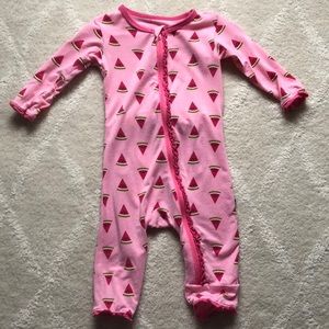 Kickee pants watermelon 🍉 ruffle pajamas size 0-3